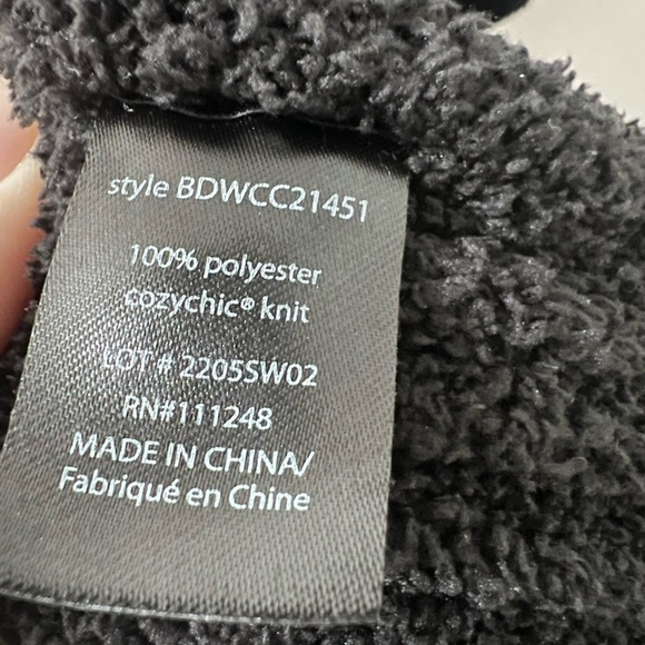 Barefoot Dreams CozyChic® Side Tie Robe Black Large - Picture 8 of 8